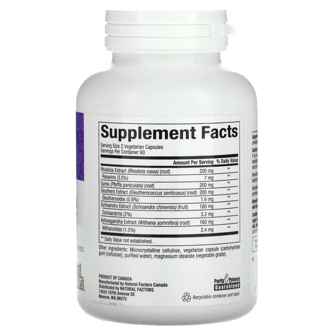 Natural Factors, WomenSense, AdrenaSense, формула для поддержки надпочечников, 120 вегетарианских капсул