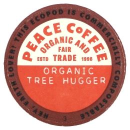 Peace Coffee, Organic Tree Hugger, темная обжарка, 12 стручков по 9,25 г (0,32 унции)