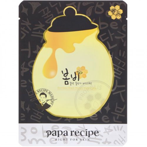 Papa Recipe, Улетная медовая маска в черной упаковке, 10 масок, 25 г каждая