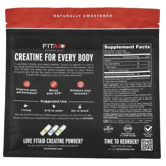 FITAID, Essentials, креатин, яблоки Фуджи, 372 г (13,1 унции)