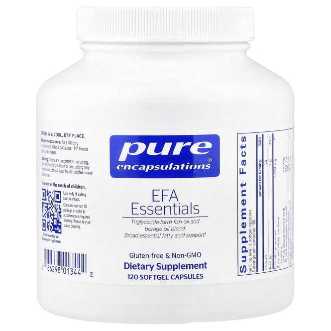 Pure Encapsulations, EFA Essentials, 120 Softgel Capsules