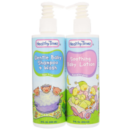 Healthy Times, Комплект для нежного ухода за младенцем, шампунь и жидкое мыло 2-в-1, лосьон, 2 бутылочки, 8 ж. унц.(236 мл) в каждой