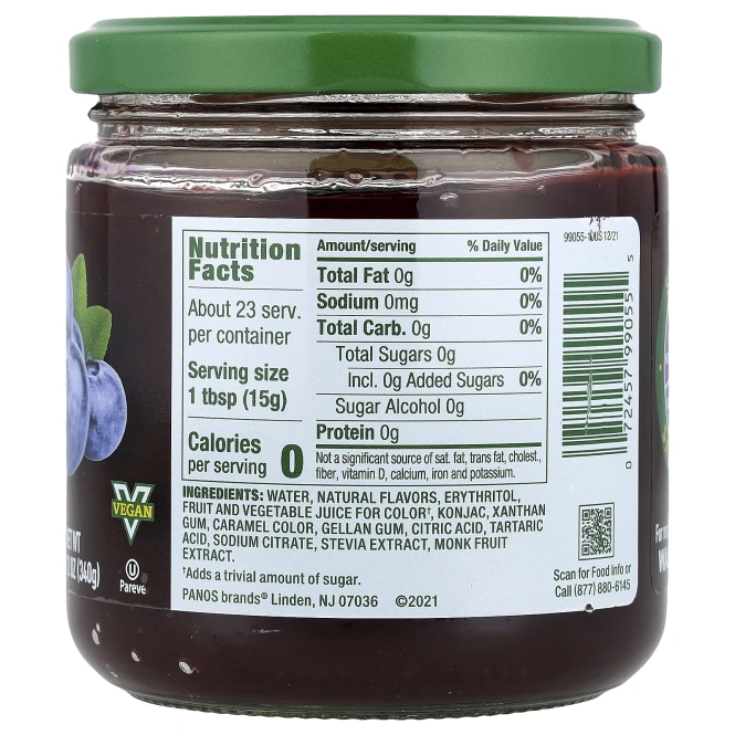 Walden Farms, Фруктовая паста со вкусом черники, 12 унций (340 г)