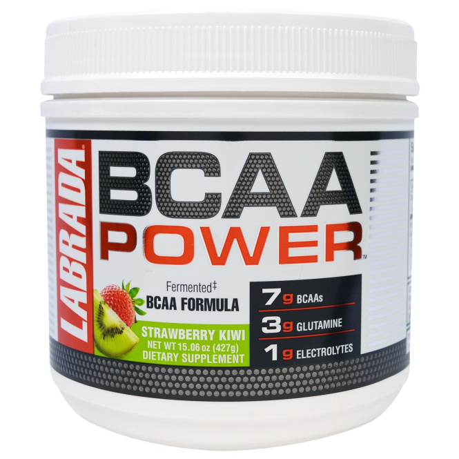 Labrada Nutrition, "Сила BCAA", аминокислоты с разветвленными боковыми цепями (BCAA), со вкусом клубники и киви, 15,06 унций (427 г)