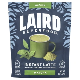 Laird Superfood, Растворимый латте, матча + крамер + адаптогены, матча, 227 г (8 унций)