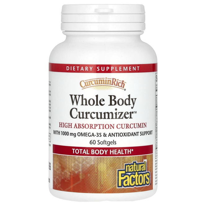 Natural Factors, "Куркуминовое богатство", пищевая добавка для оптимизации здоровья всего тела, 60 мягких желатиновых капсул с жидкостью