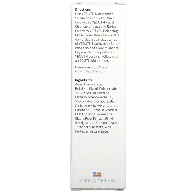 Yeouth, сыворотка с никотинамидом, 30 мл (1 жидк. унция)