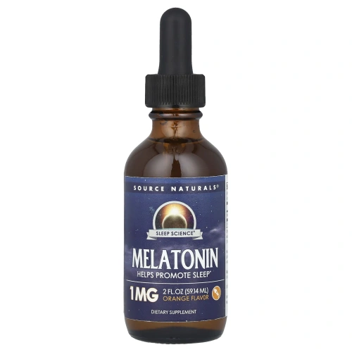 Source Naturals, Мелатонин жидкий сублингвальный Натуральный Апельсин 2 жидких унции