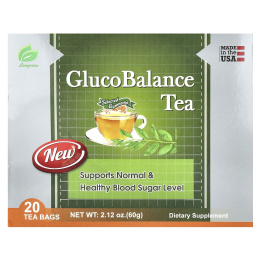Longreen, GlucoBalance Tea, 20 чайных пакетиков, 60 г (2,12 унции)
