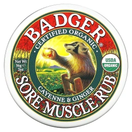 Badger Company, Мазь от боли в мышцах, кайенский перец и имбирь, 56 г