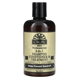 Okay Pure Naturals, Men Professional, шампунь, кондиционер и лечебное средство для мужчин 3-в-1, 237 мл (8 унций)