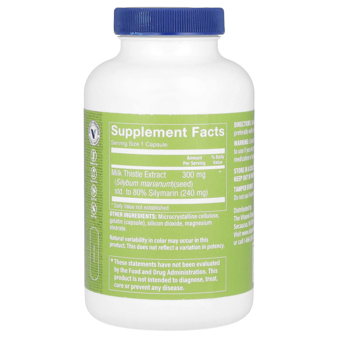 The Vitamin Shoppe, Экстракт расторопши, 300 мг, 200 капсул