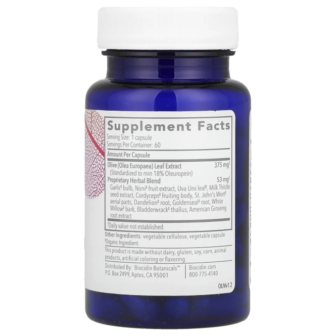 Biocidin Botanicals, Olivirex®, High-Potency Olive Leaf Formula, 60 Capsules