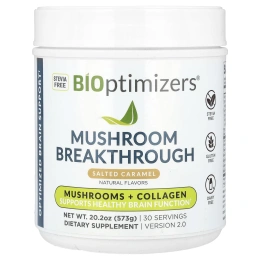 BiOptimizers, Mushroom Breakthrough, гриб с коллагеном, соленая карамель, 573 г (20,2 унции)