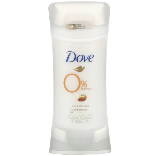 Dove, 0% алюминиевый дезодорант, масло ши, 2,6 унции (74 г)