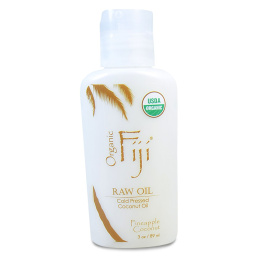 Organic Fiji, Organic Raw Oil, Cold Pressed Coconut Oil, Pineapple Coconut, 3 oz (89 ml)