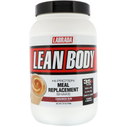 Labrada Nutrition, Коктейль с высоким содержанием белка Lean Body, заменитель пищи, вкус булочки с корицей, 2,47 ф. (1120 г)