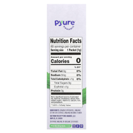 Pyure, органический подсластитель в гранулах, со вкусом стевии, 80 пакетиков по 1 г (0,035 унции)