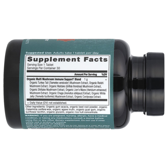 Dr. Axe / Ancient Nutrition, Multi Mushroom, ежедневная иммунная защита, 30 таблеток