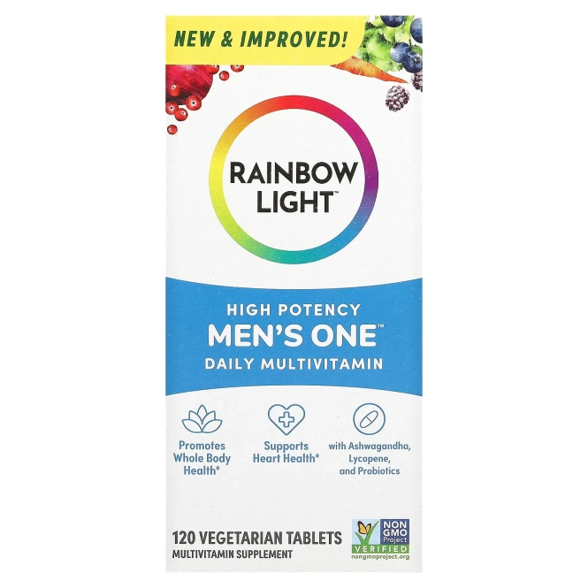 Rainbow Light, Men's One, ежедневная мультивитаминная добавка для мужчин, высокая эффективность, 120 вегетарианских таблеток