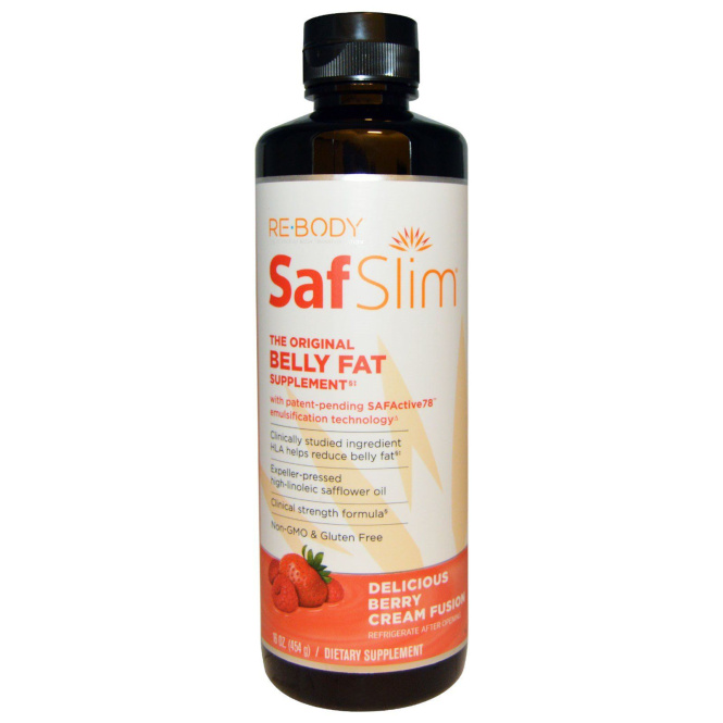 Rebody Safslim, Оригинальная добавка для уменьшения живота, крем с восхитительным ягодным вкусом, 16 унций (454 г)