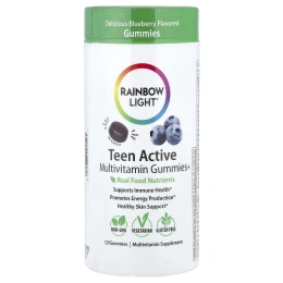 Rainbow Light, жевательные мультивитамины для подростков+, вкусная голубика, 120 жевательных таблеток