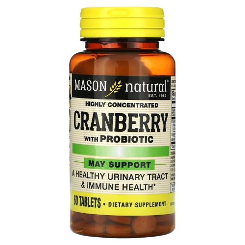 Mason Natural, Клюква с пробиотическими, высококонцентрированным, 60 таблеток