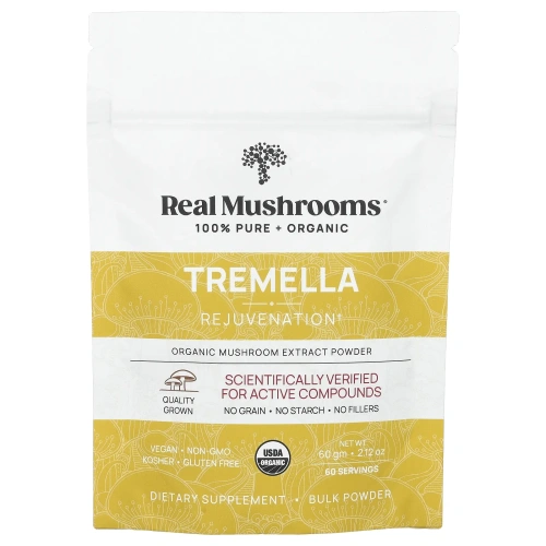 Real Mushrooms, Tremella, органический экстракт грибов в порошке, 60 г (2,12 унции)