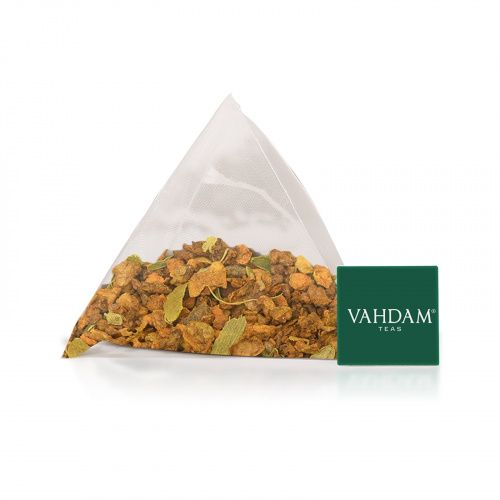 Vahdam Teas, травяной чай, куркума и пряности, без кофеина, 15 чайных пакетиков, 30 г (1,06 унции)
