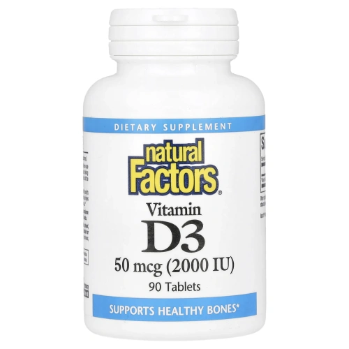 Natural Factors, Витамин D3, 2000 IU, 90 таблеток