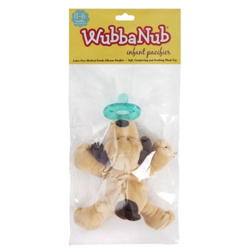 WubbaNub, Пустышка, для детей от 0 до 6 месяцев, для коричневых щенков, 1 соска