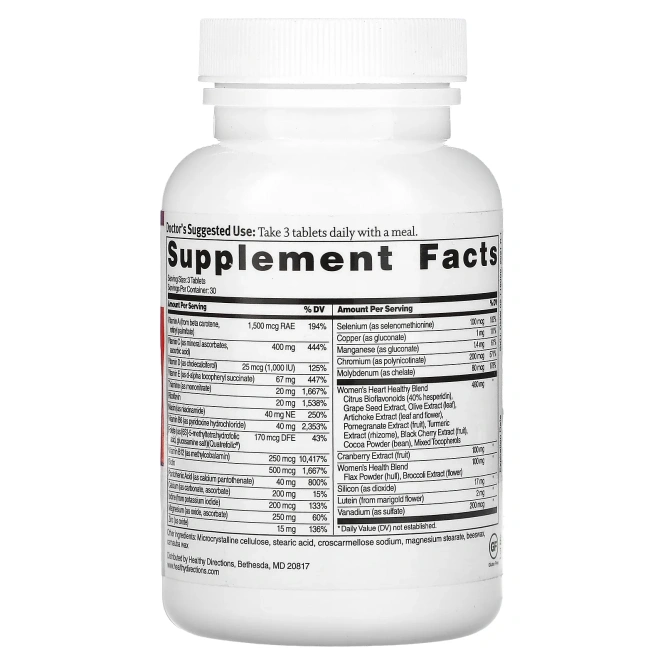 Dr. Sinatra, Heart Healthy Multivitamin, Women, 90 Tablets