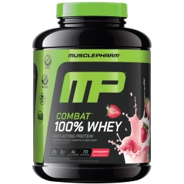 MusclePharm, Combat® 100%, порошок из сывороточного протеина, клубника, 2,24 кг (5 фунтов)