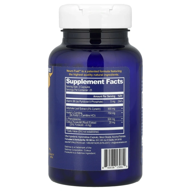 Natural Stacks, Neuro Fuel ™, 75 веганских капсул