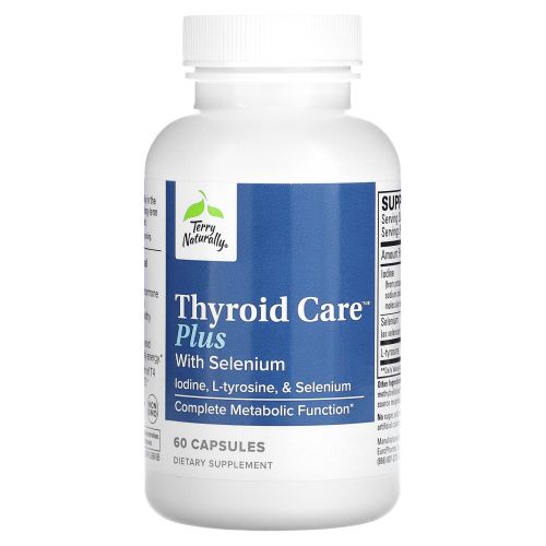 Terry Naturally, Thyroid Care Plus, забота о щитовидной железе, 60 капсул