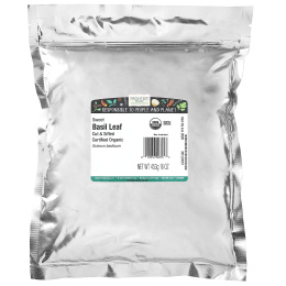 Frontier Co-op, Органический нарезанный и просеянный лист базилика, сладкий, 16 унций (453 г)