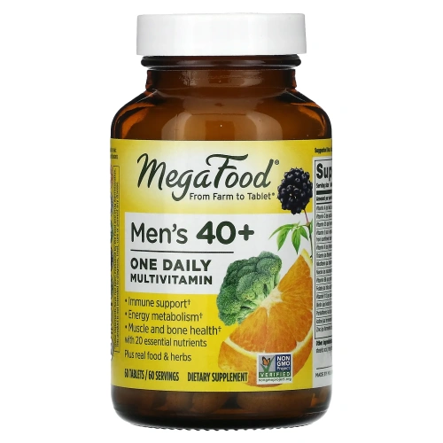 MegaFood, Для мужчин старше 40, по одной таблетке в день, без железа, 60 таблеток