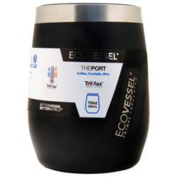 EcoVessel, Винный бокал из нержавеющей стали с изоляцией от порта Black Shadow - 10 унций 1 штука