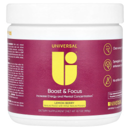Universal U, Boost & Focus, лимон и ягодный вкус, 189 г (6,7 унции)