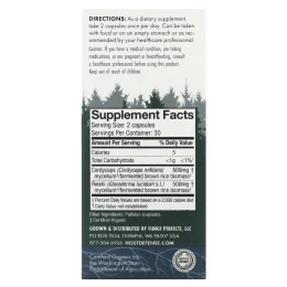 Fungi Perfecti, Host Defense Mushrooms, Кордичи, способствуют снижению стресса и усталости, 60 вегетарианских капсул