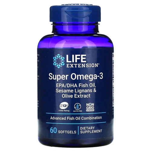 Life Extension, Омега-заряд, cуперомега-3, 60 желатиновых капсул