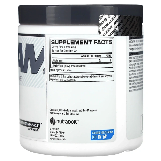 Cellucor, Глютамин Cor-Performance, без вкусовых добавок, 360 г (12,69 унц.)