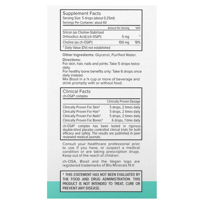 BioSil by Natural Factors ch-OSA улучшенный генератор коллагена, 0,5 жидких унций (15 мл)
