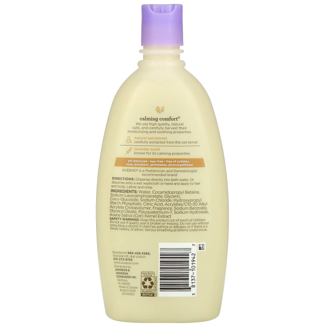 Aveeno, Baby, Calming Comfort Bath, лаванда и ваниль, 532 мл (18 жидких унций)