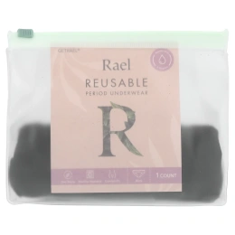 Rael, Многоразовое нижнее белье, бикини, среднее, черное, 1 шт.