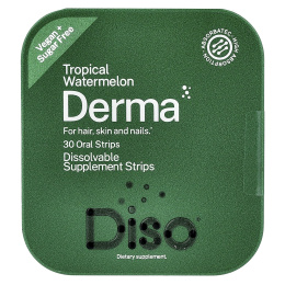 Diso, Derma, тропический арбуз, 30 полосок для полости рта