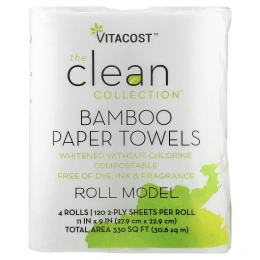 Vitacost, The Clean Collection™, Bamboo Paper Towels, 4 Rolls