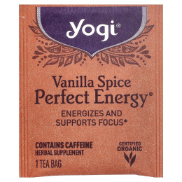 Yogi Tea, Perfect Energy®, ваниль, 16 чайных пакетиков, 32 г (1,12 унции)