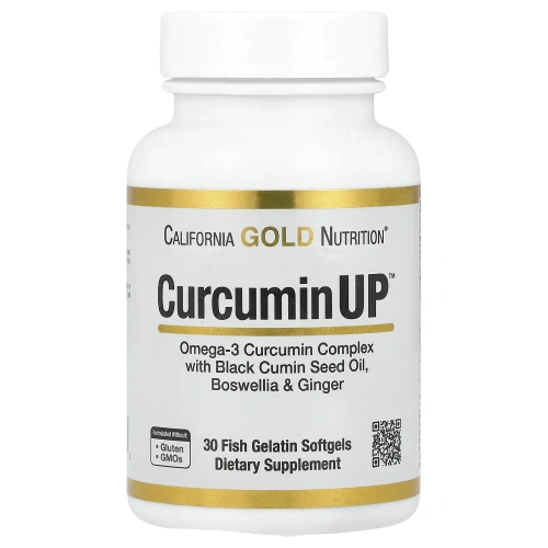 California Gold Nutrition, Curcumin UP, Формулы воспаления, 30 рыбных желатиновых мягких гелей