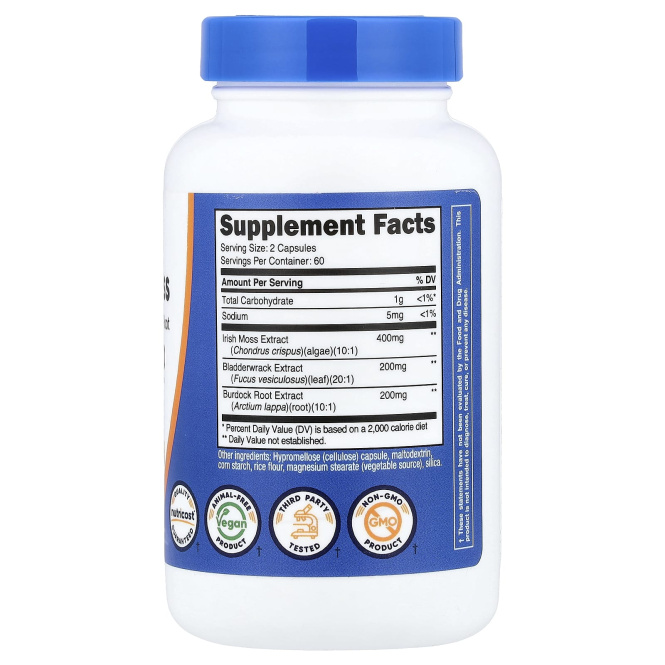 Nutricost, ирландский морской мох, 120 капсул